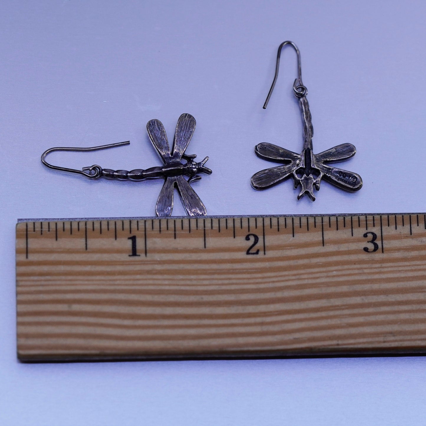 Native American Zuni Charlene Dishta Sterling 925 silver dragonfly earrings