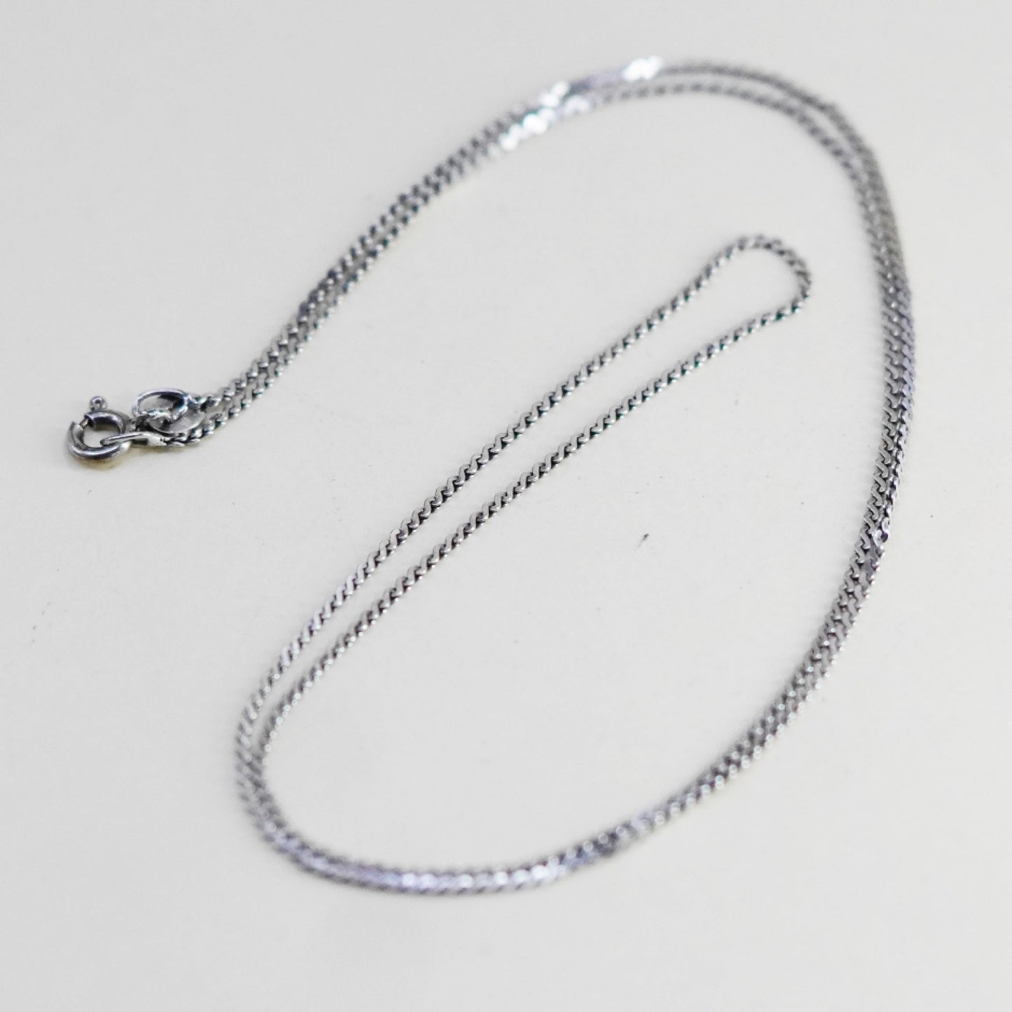 19”, 1mm, Vintage Italy sterling silver 925 s link chain, necklace