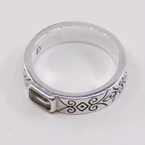 Sz 9.25, Vtg Brighton Sayan Handmade Sterling 925 Silver Ring W/ Citrine
