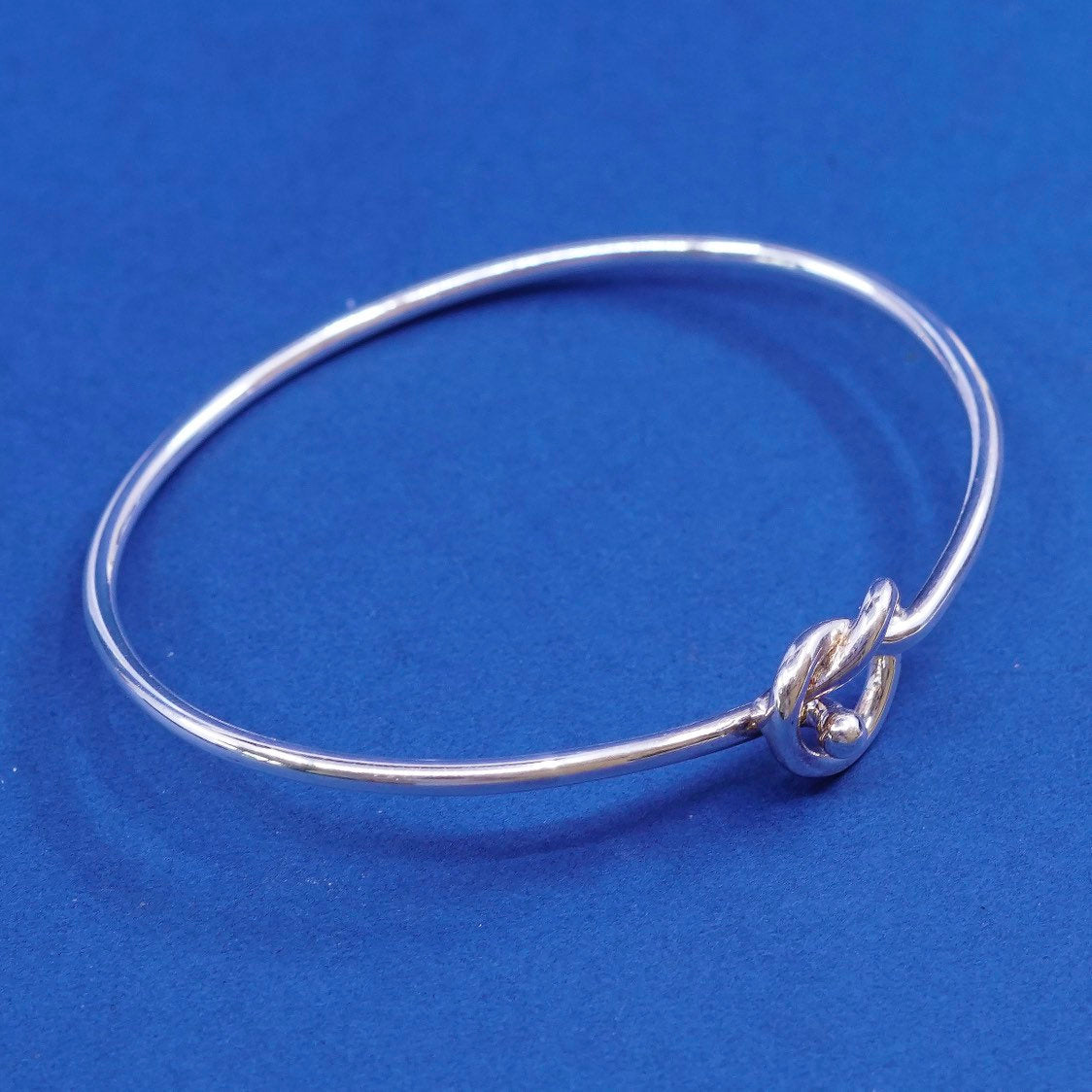 7", vtg Sterling silver handmade bracelet, 925 entwined knot cuff
