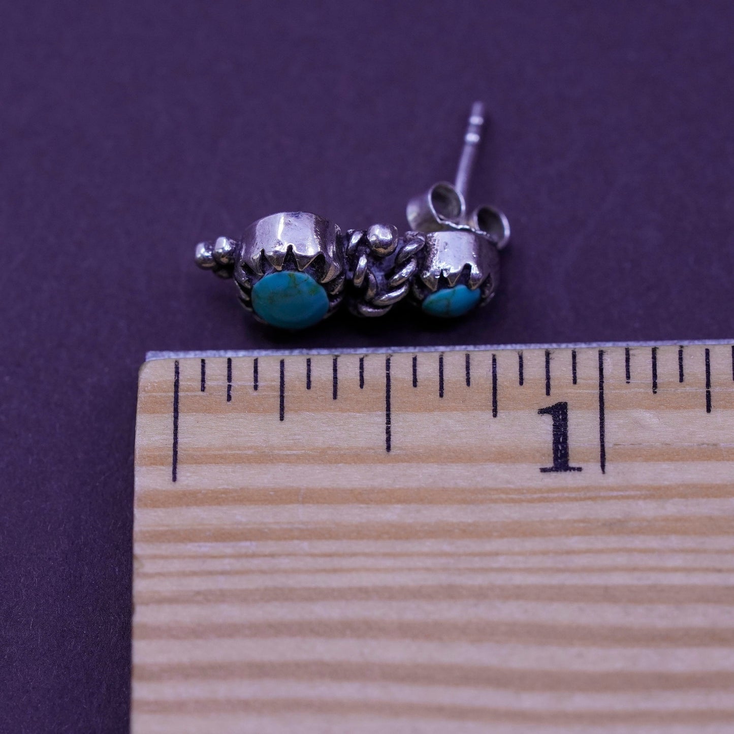 barse Sterling Silver Native American Southwest Earrings, 925 studs turquoise