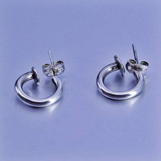 0.5”, vintage Sterling silver handmade earrings, 925 hoops