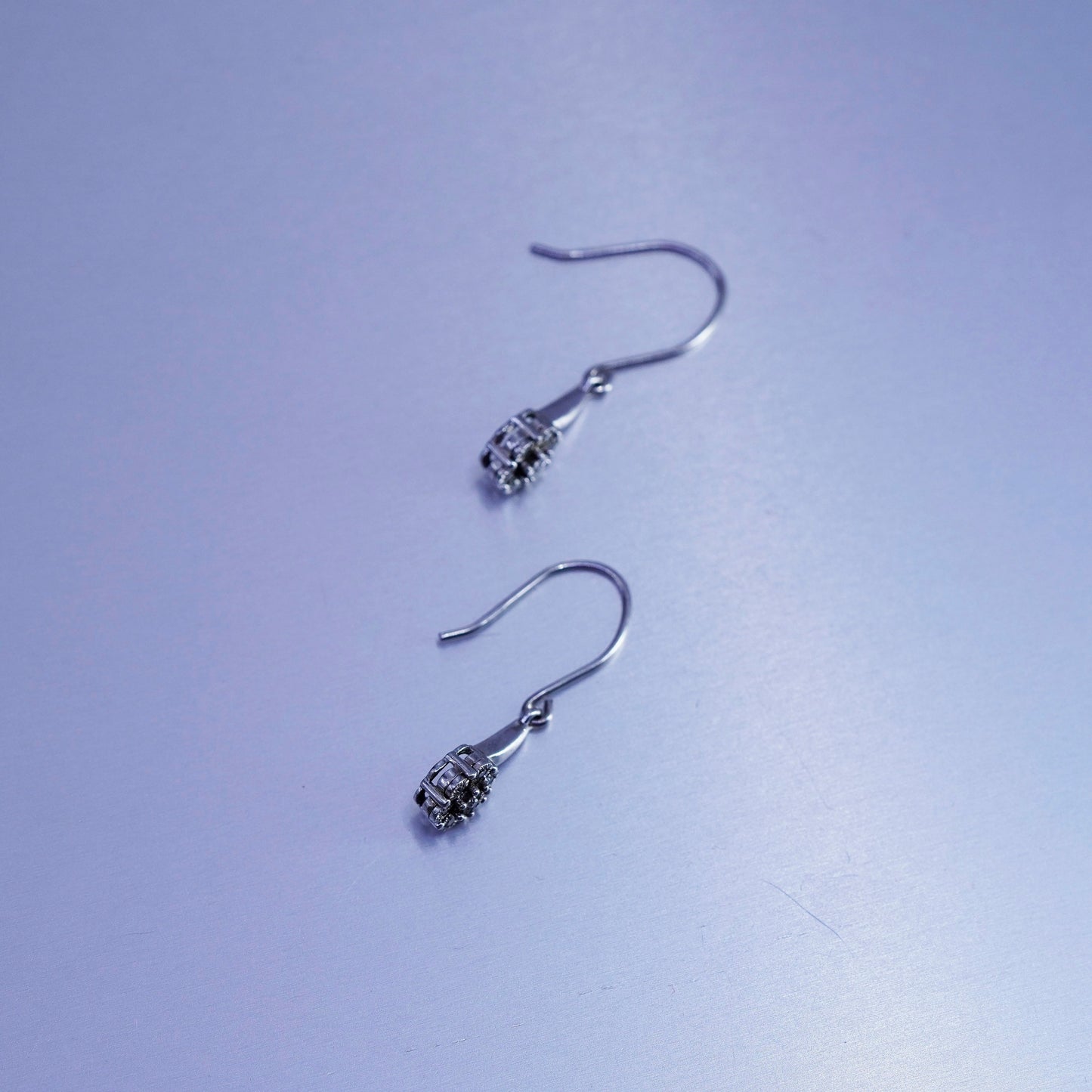 Vintage Sterling 925 silver earrings with diamond details