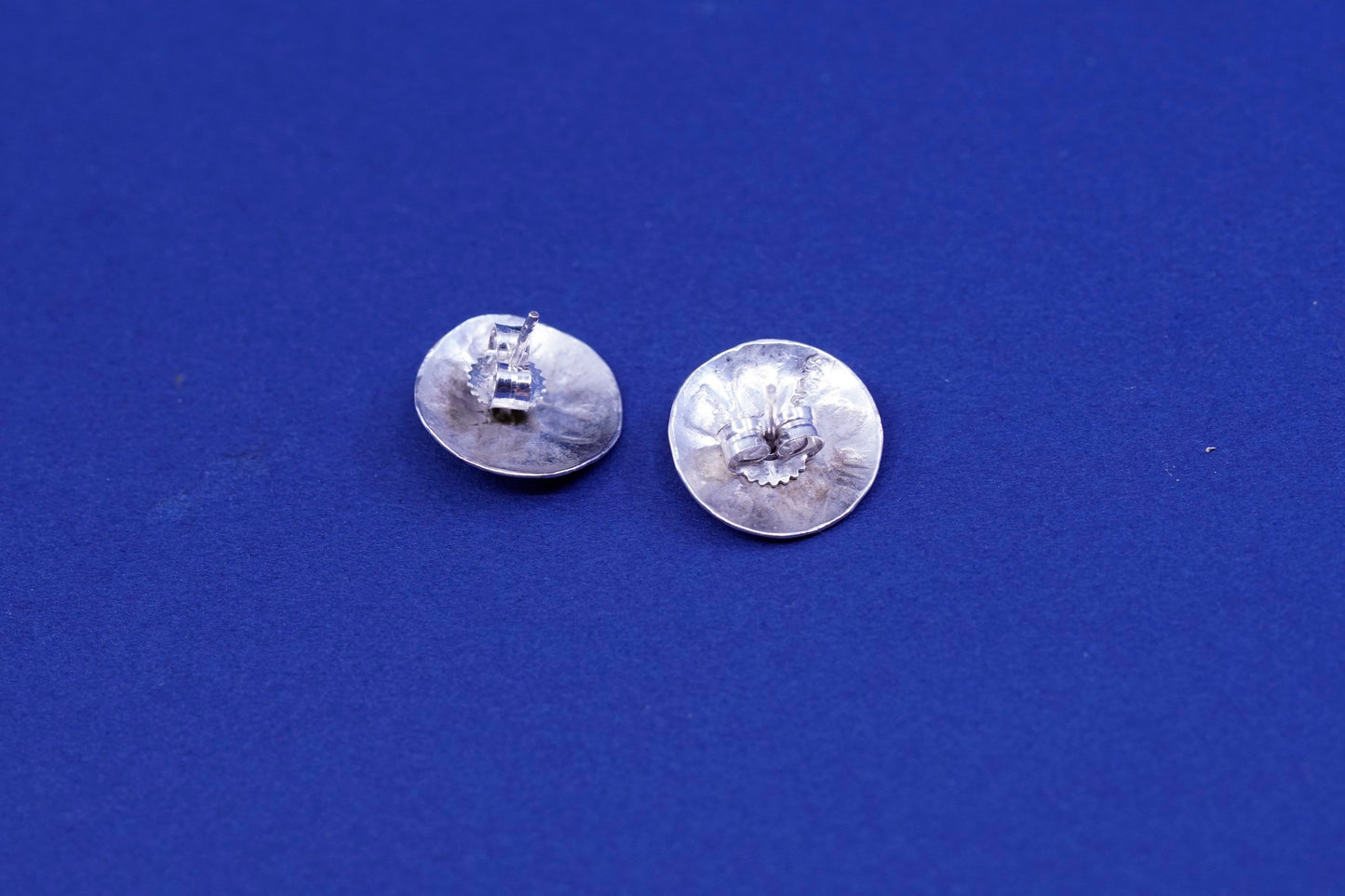 Vintage Sterling silver handmade earrings, 925 sand dollar studs