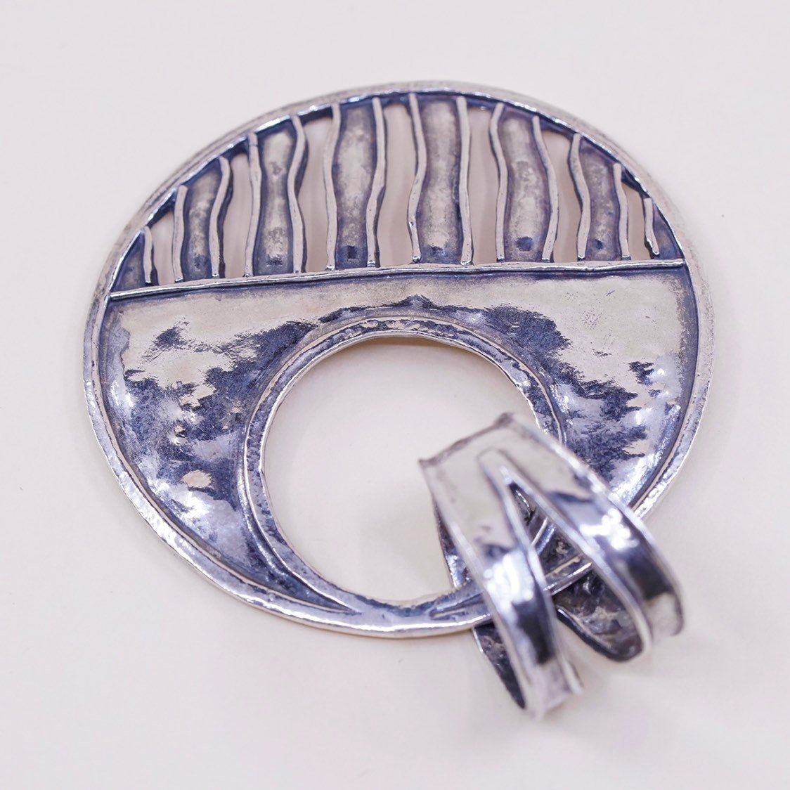 vtg Silpada sterling silver handmade hammered, 925 slide circle pendant