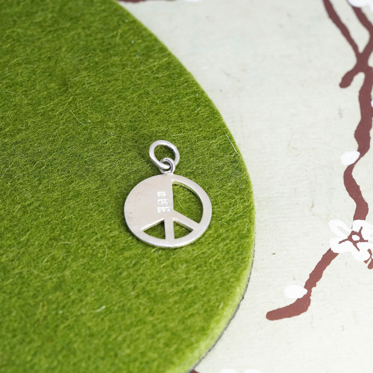 Vintage Sterling silver handmade pendant, 925 peace symbol, CND symbol