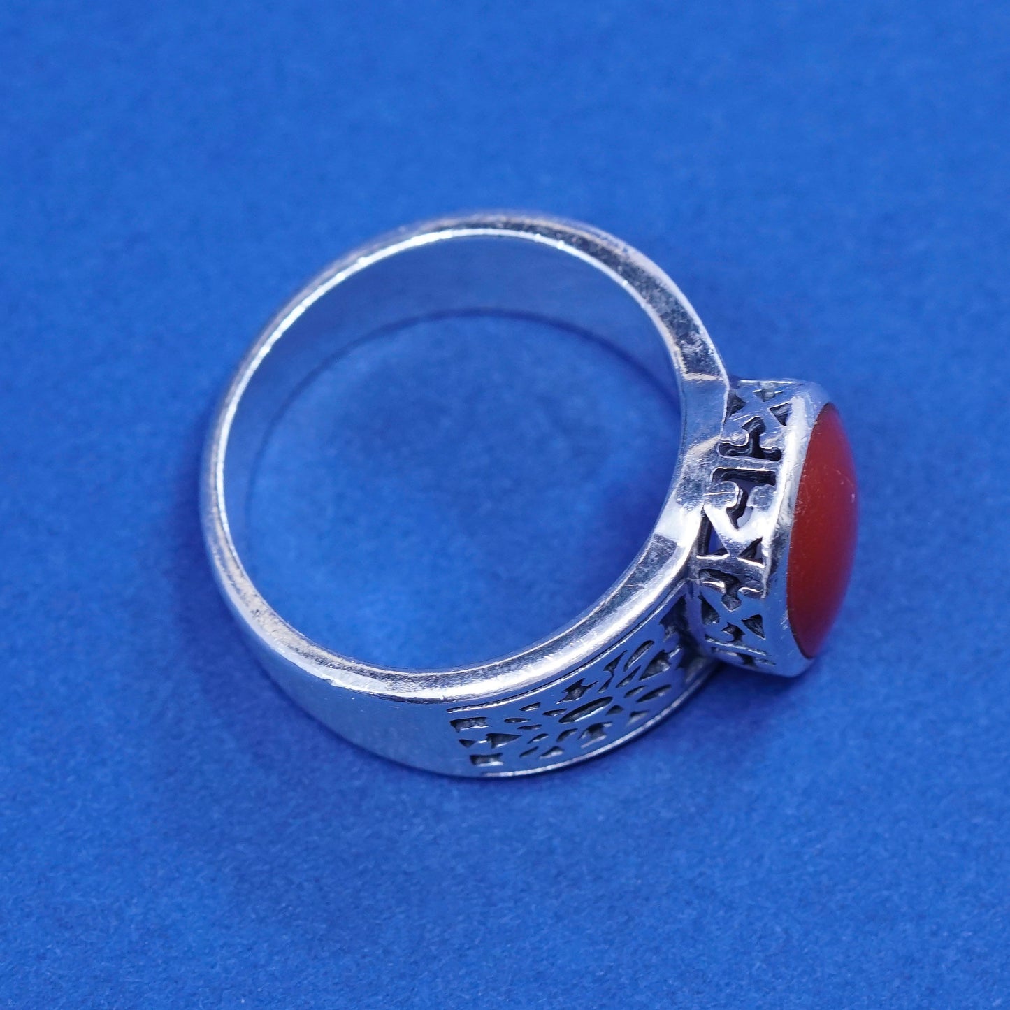 Size 7.5, Silpada RARE HTF Sterling Silver 925 Red Carnelian Stone Ring R1465