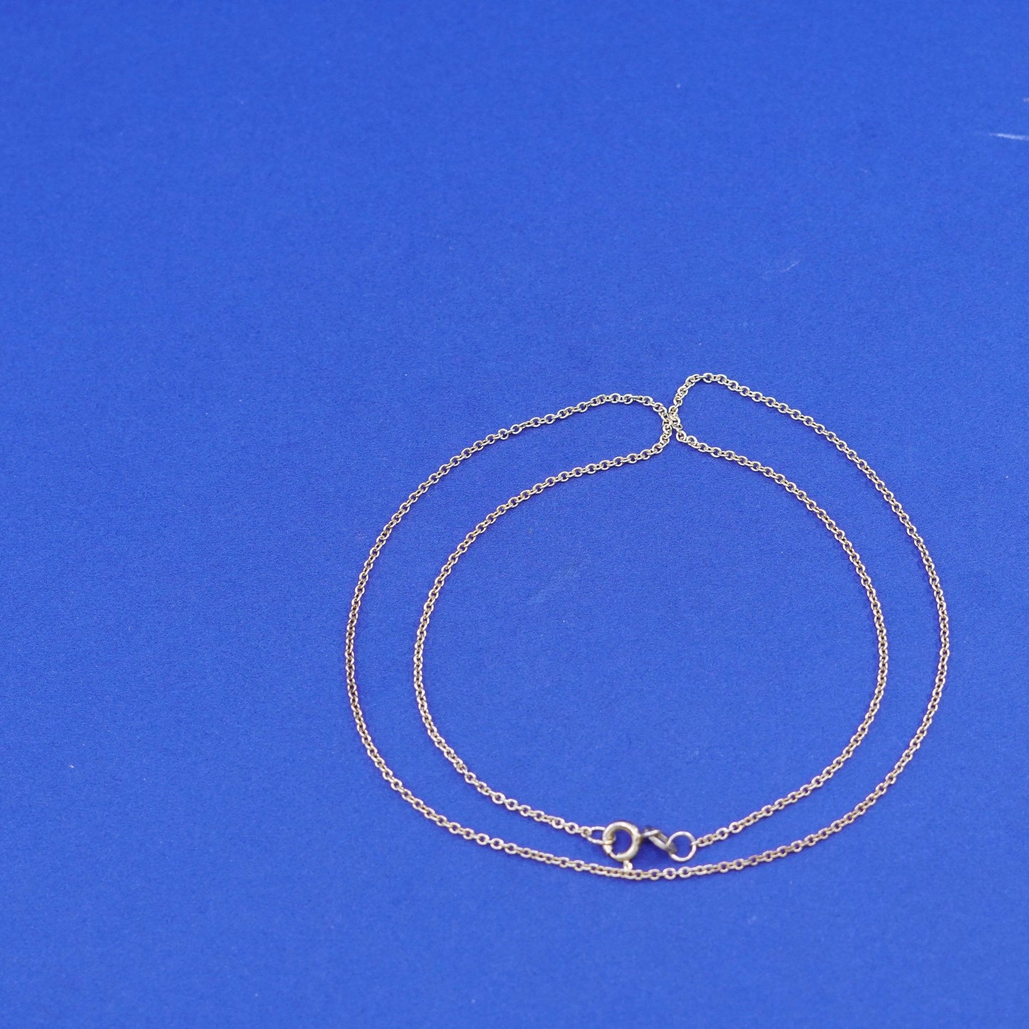 18”, 1mm, vintage Sterling silver necklace, vermeil gold over 925 circle chain