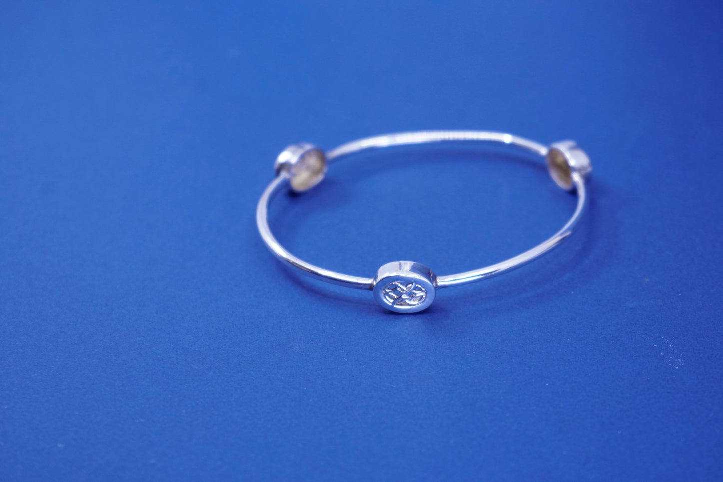 7.5”, vintage sterling silver handmade bracelet, 925 bangle with filigree