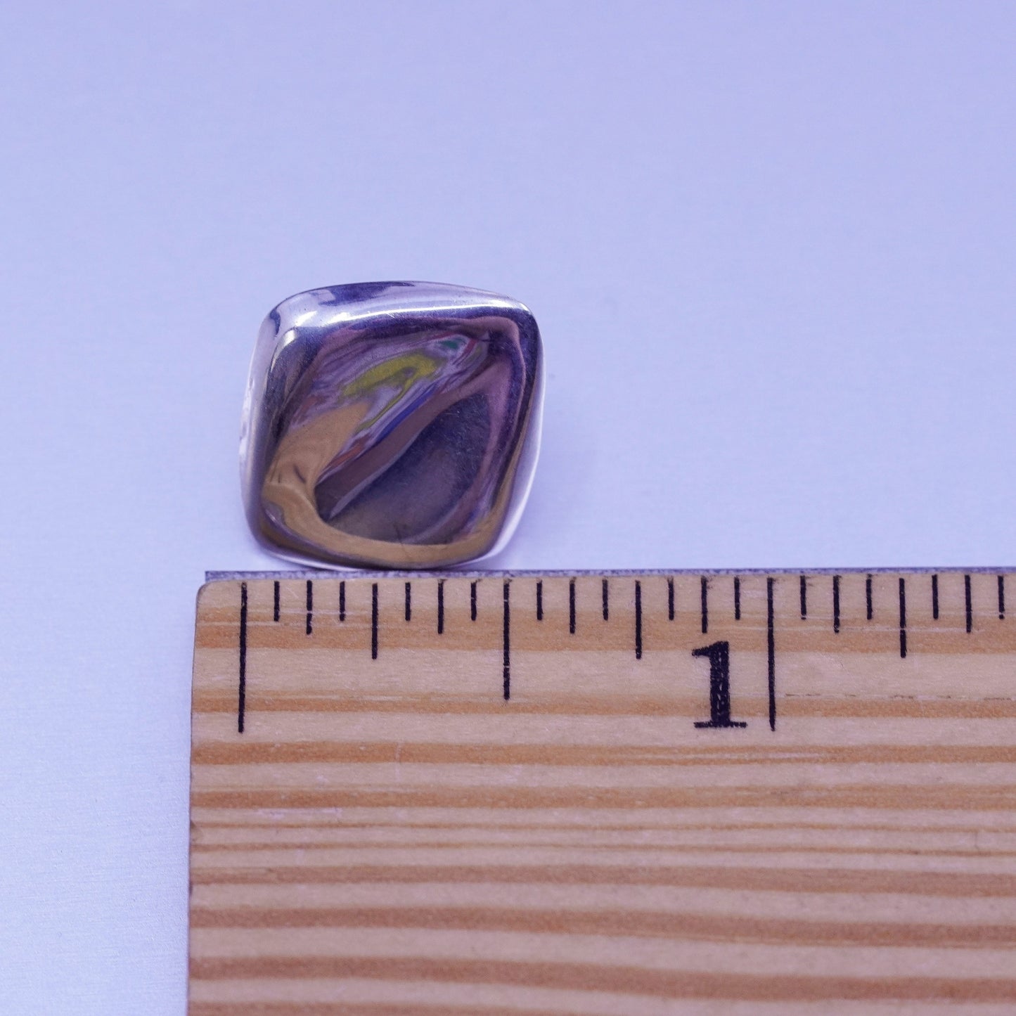 Vintage Sterling 925 silver handmade earrings, square studs