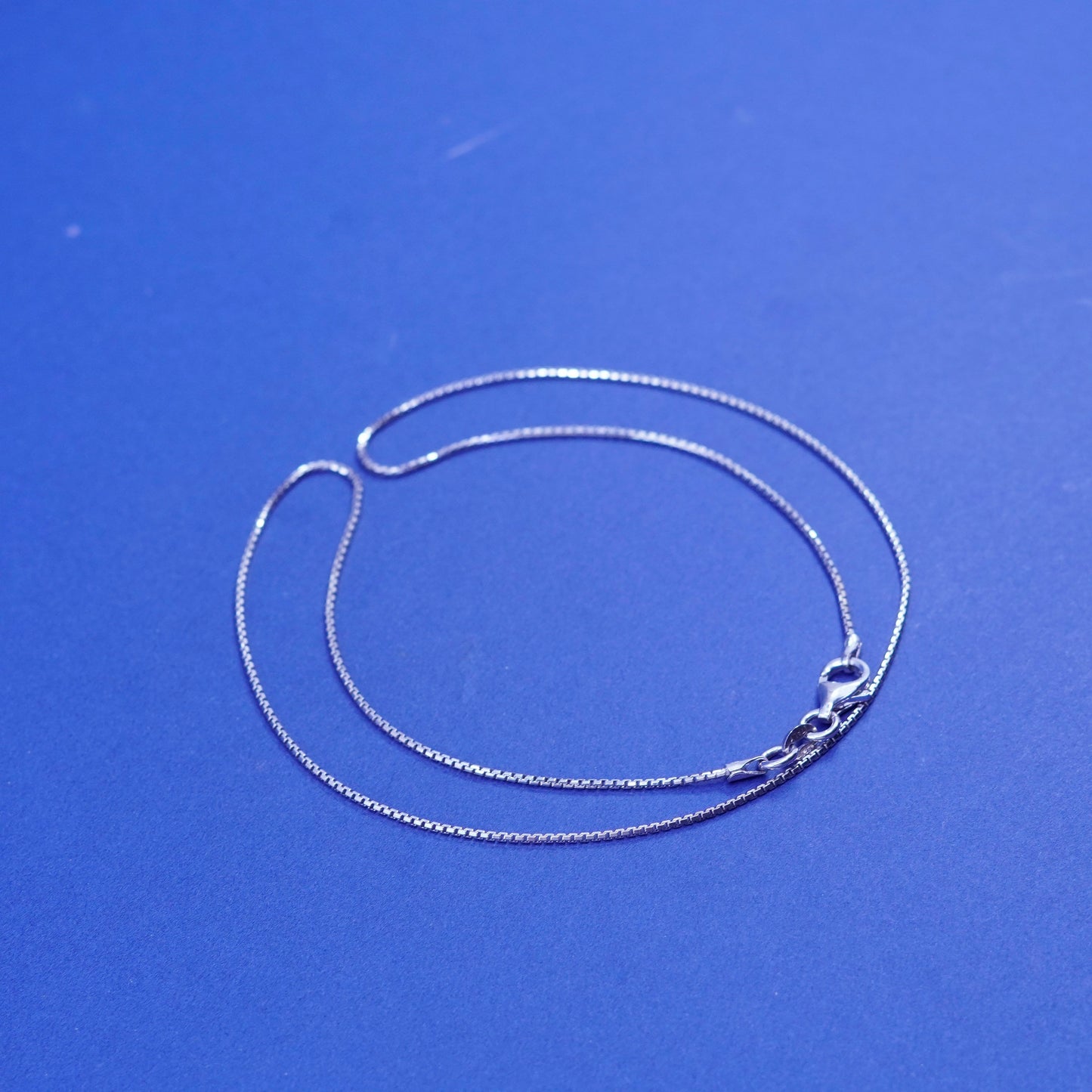 18”, 1mm, vintage Sterling silver necklace, 925 box chain