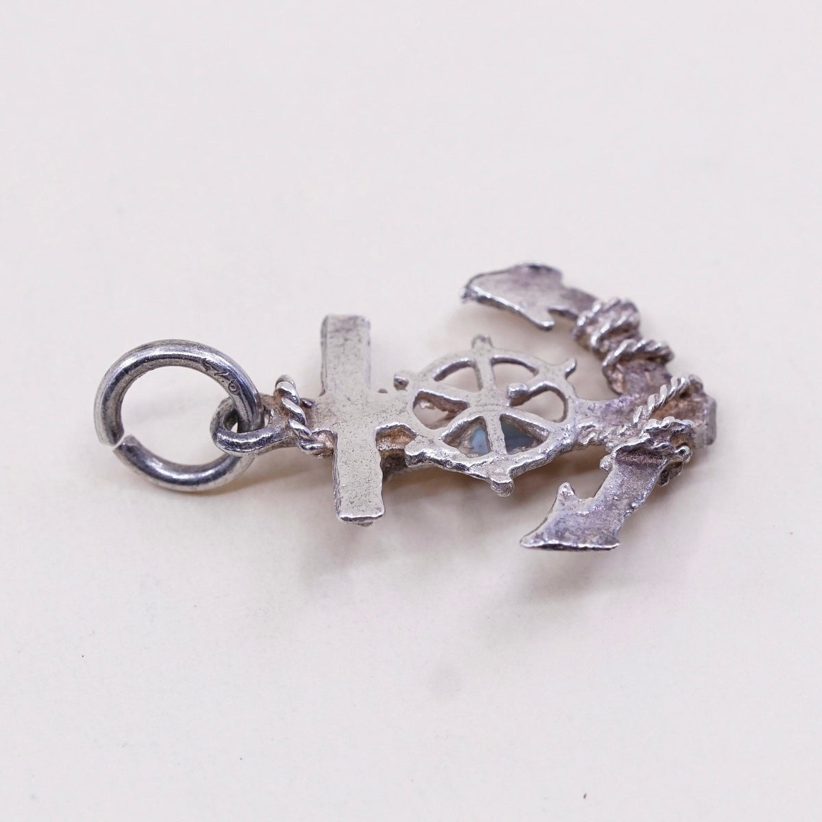 Vintage sterling silver cross figurehead charm, 925 Mexico bracelet pendant