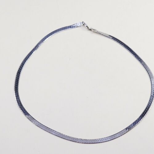 22” 6mm, Vtg Canada Made 925 Sterling Silver Herringbone Chain necklace