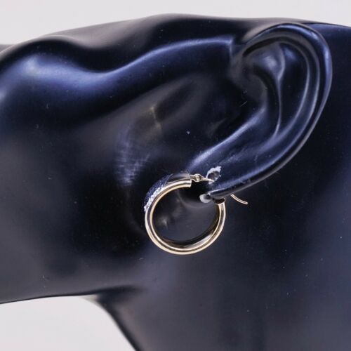 0.75”, Vtg vermeil 1/10 10K gold Over sterling 925 silver earrings hoops Huggie