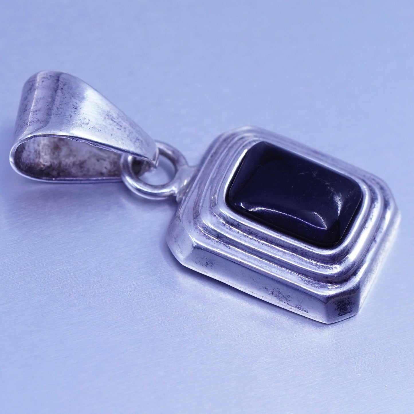 vtg silpada handmade sterling 925 silver pendant with rectangular black onyx