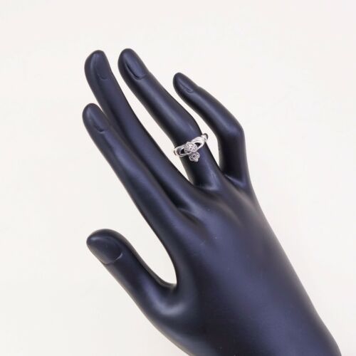 Sz 4, Vtg Solvar Sterling Silver Handmade Ring, 925 claddagh Heart W/ Marcasite