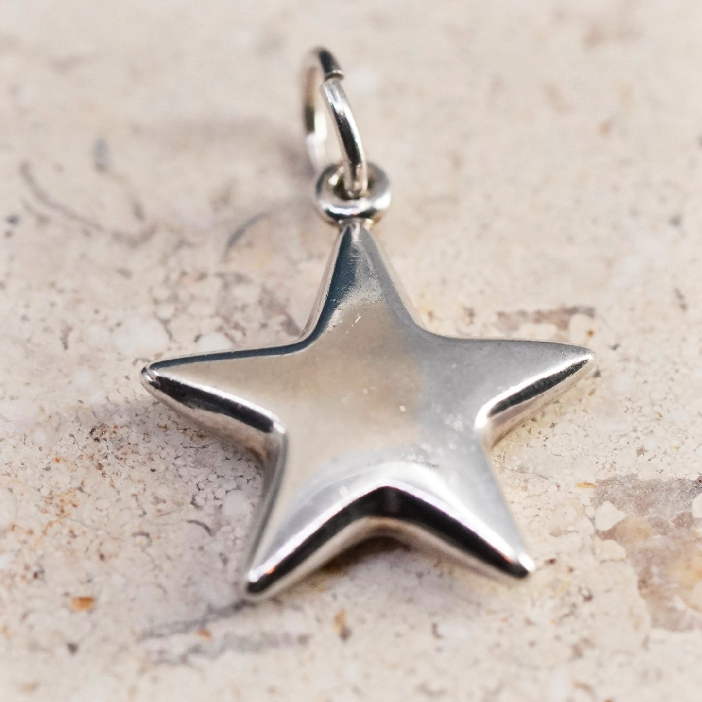 Vintage Sterling silver handmade pedant 925 star tag charm