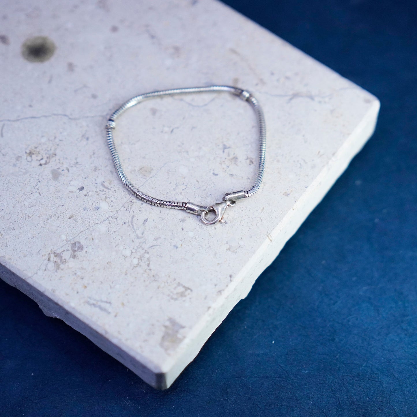 5.25”, 2mm, Sterling silver handmade bracelet, 925 snake chain