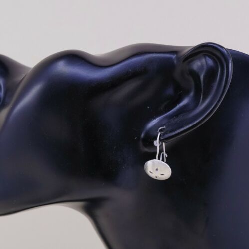 Vtg Mexico Sterling Silver Handmade Earrings, 925 Silver Sand Dollar Dangles