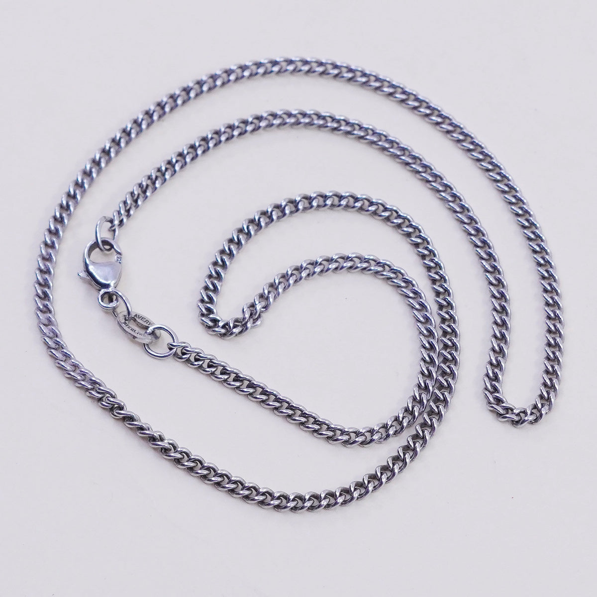 16” 2mm, vintage James Avery sterling silver necklace, 925 curb rope chain