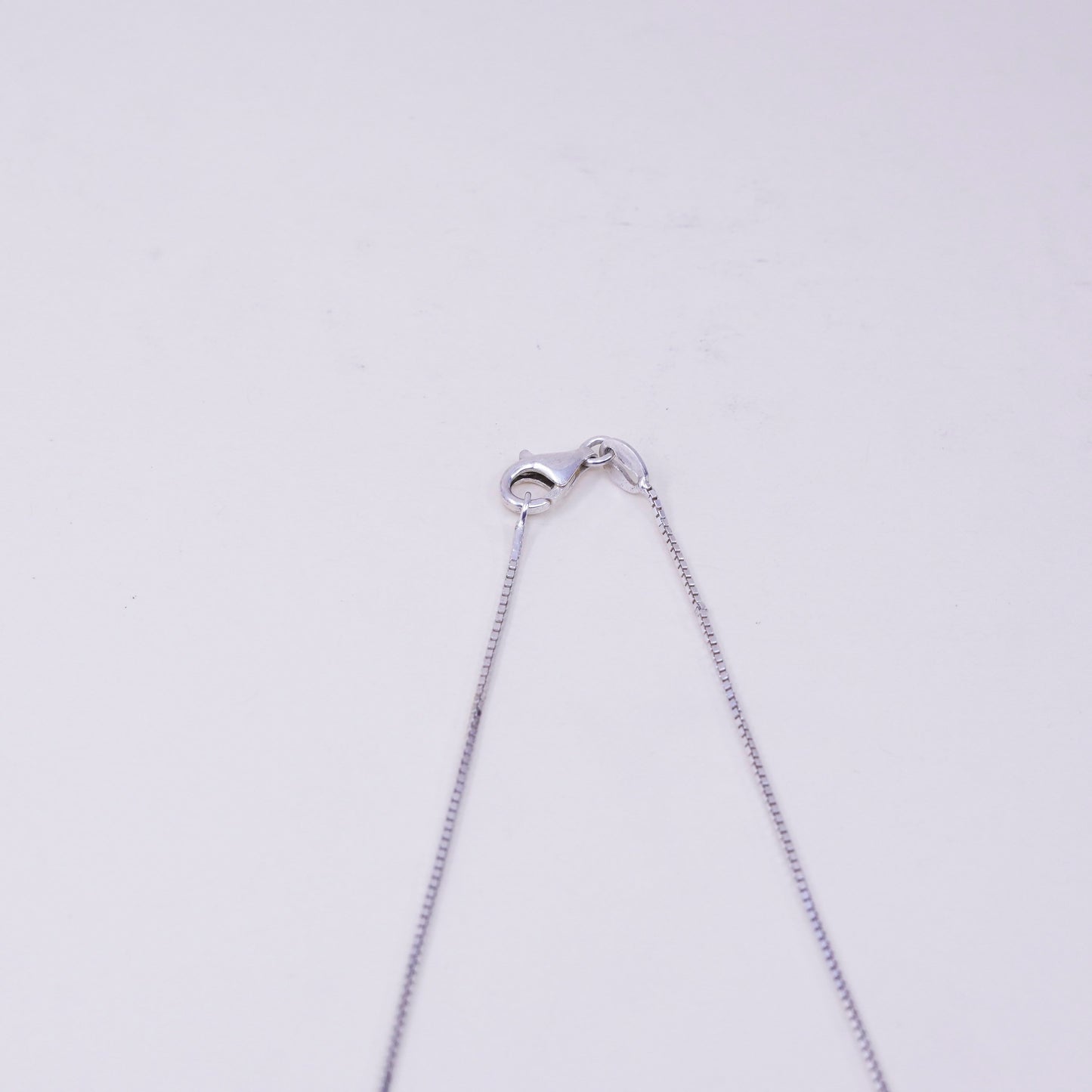16”, vintage sterling 925 silver box chain necklace with textured beads pendant