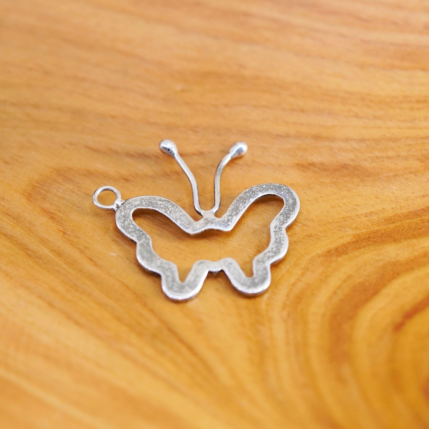 Vintage Sterling 925 silver handmade butterfly charm pendant