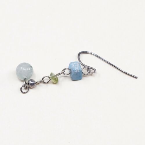 Amazing handmade Sterling 925 Silver earrings, 925 Turquoise And Jade Dangle