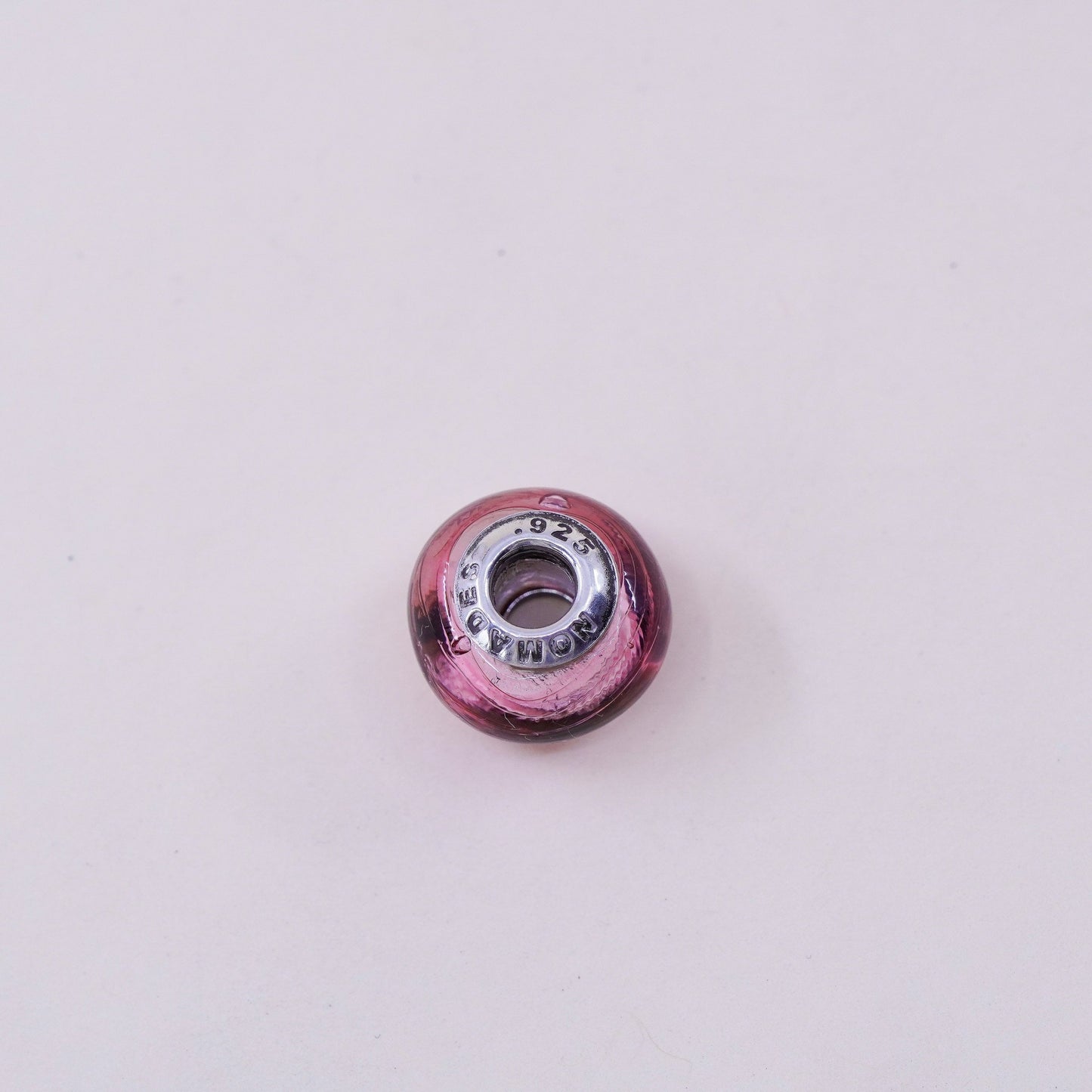 Vintage Italy Nomades Sterling 925 silver Murano glass bead charm