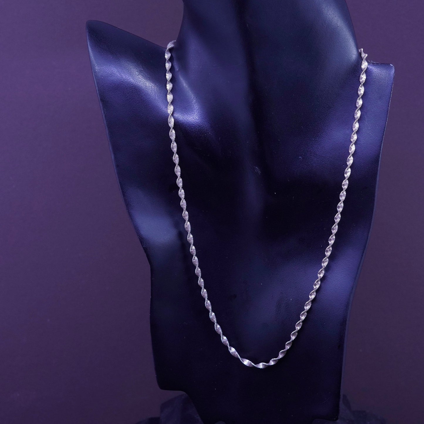 20”, vermeil gold over Sterling silver necklace, 925 twisted herringbone chain