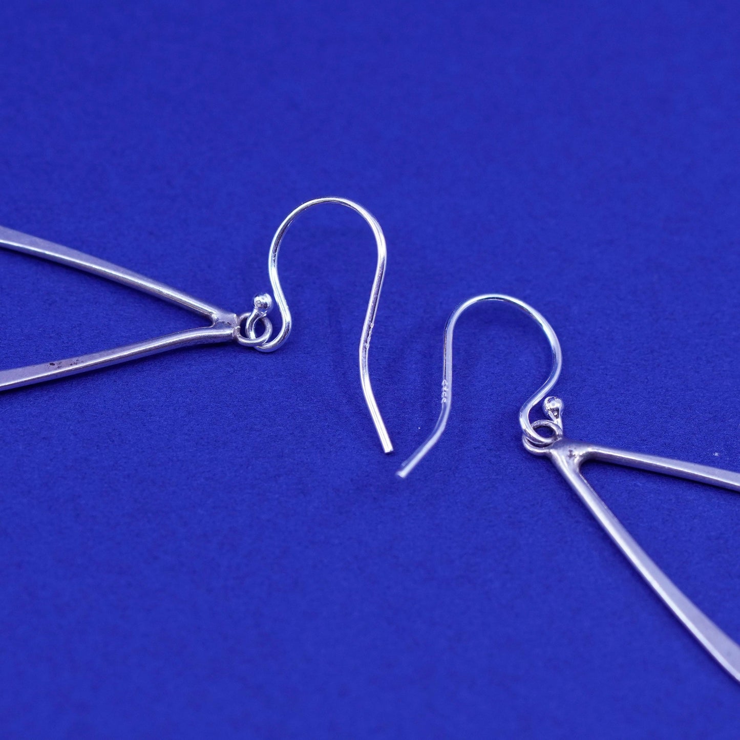 Vintage Sterling silver modern earrings, 925 teardrop Dangles