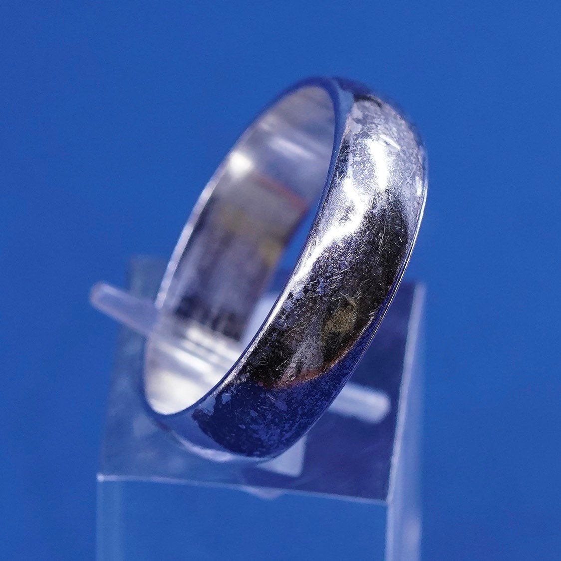 sz 12, vtg Sterling silver handmade ring, 925 wedding band, stamped 925