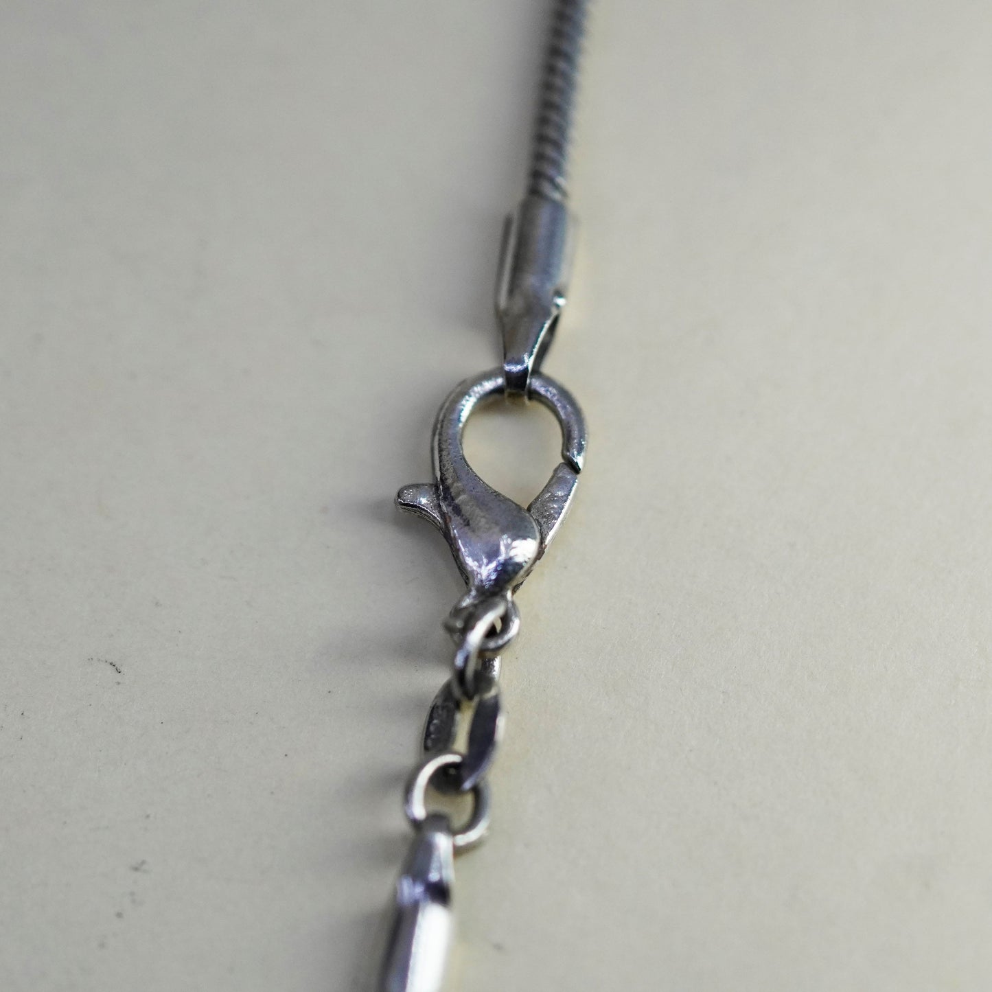 24”, 2mm, Vintage sterling silver snake chain, Italy 925 necklace