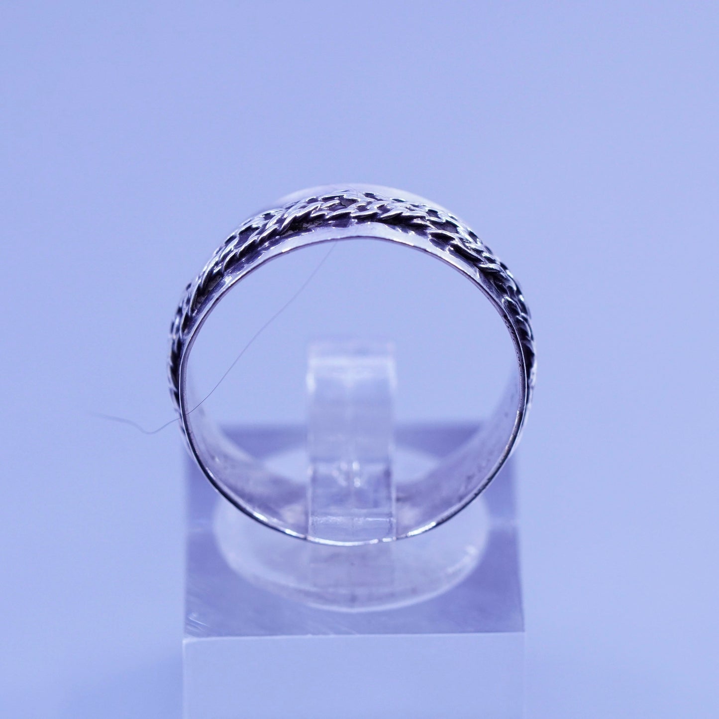 Size 7, vintage Sterling 925 silver handmade ring, cable band