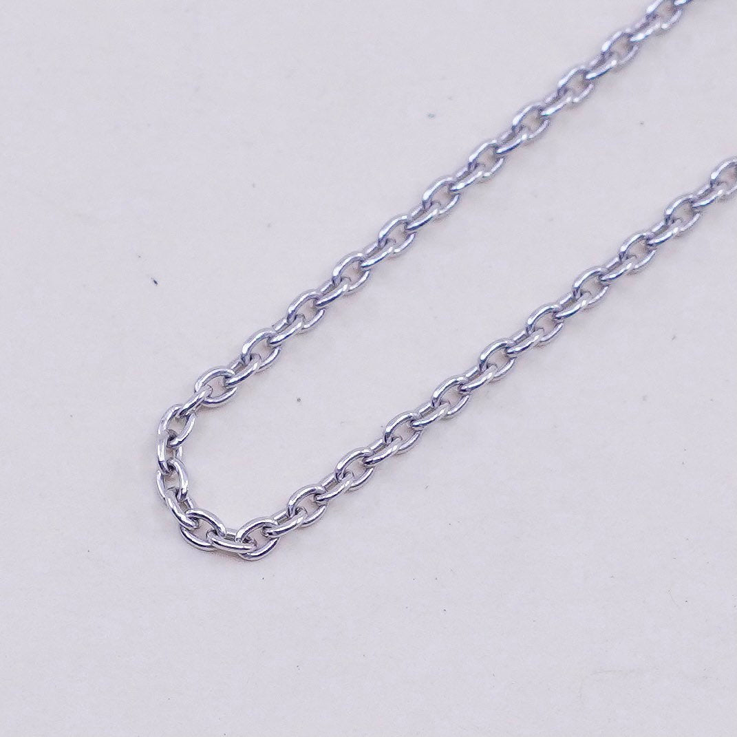 Adjustable 18”, 1mm, Vintage Sterling silver Italy 925 circle chain, necklace