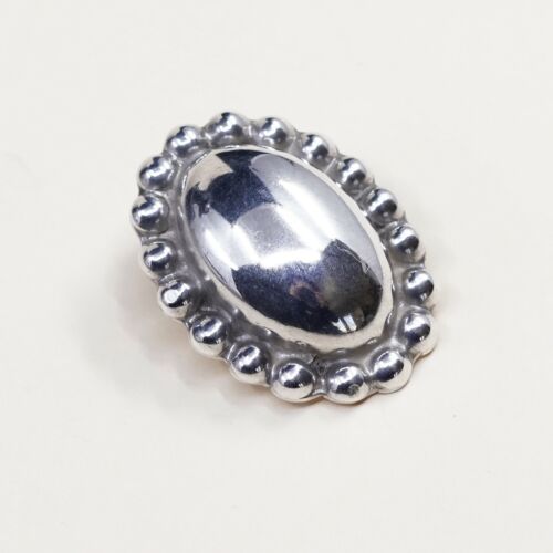 VINTAGE Mexico Handmade Sterling Silver, Solid 925 CLIP ON EARRINGS W Beads