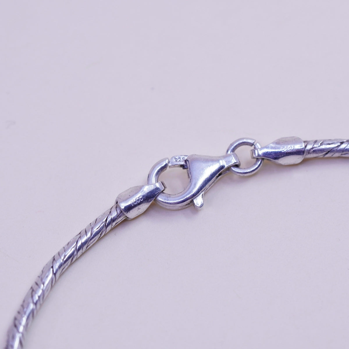 7.5”, 2mm, vintage Italy Sterling 925 silver bracelet, bold snake chain
