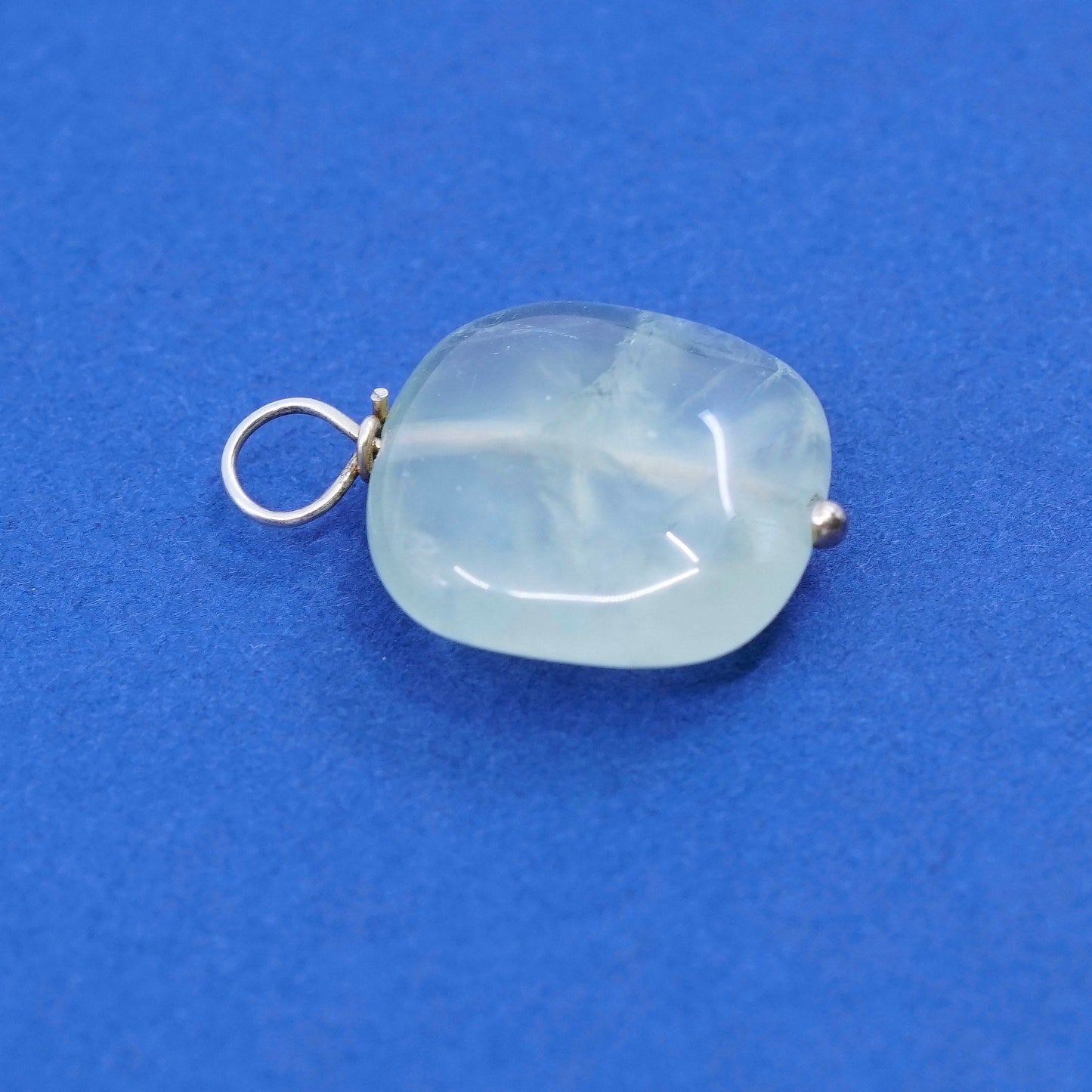Vintage Sterling 925 silver handmade pendant with jade