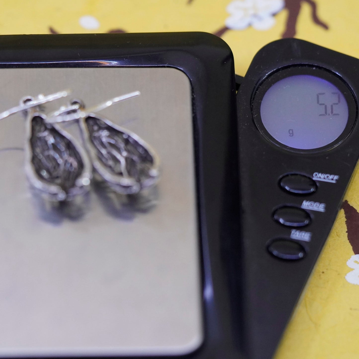 Vintage Sterling silver handmade earrings, 925 Filigree teardrop drops