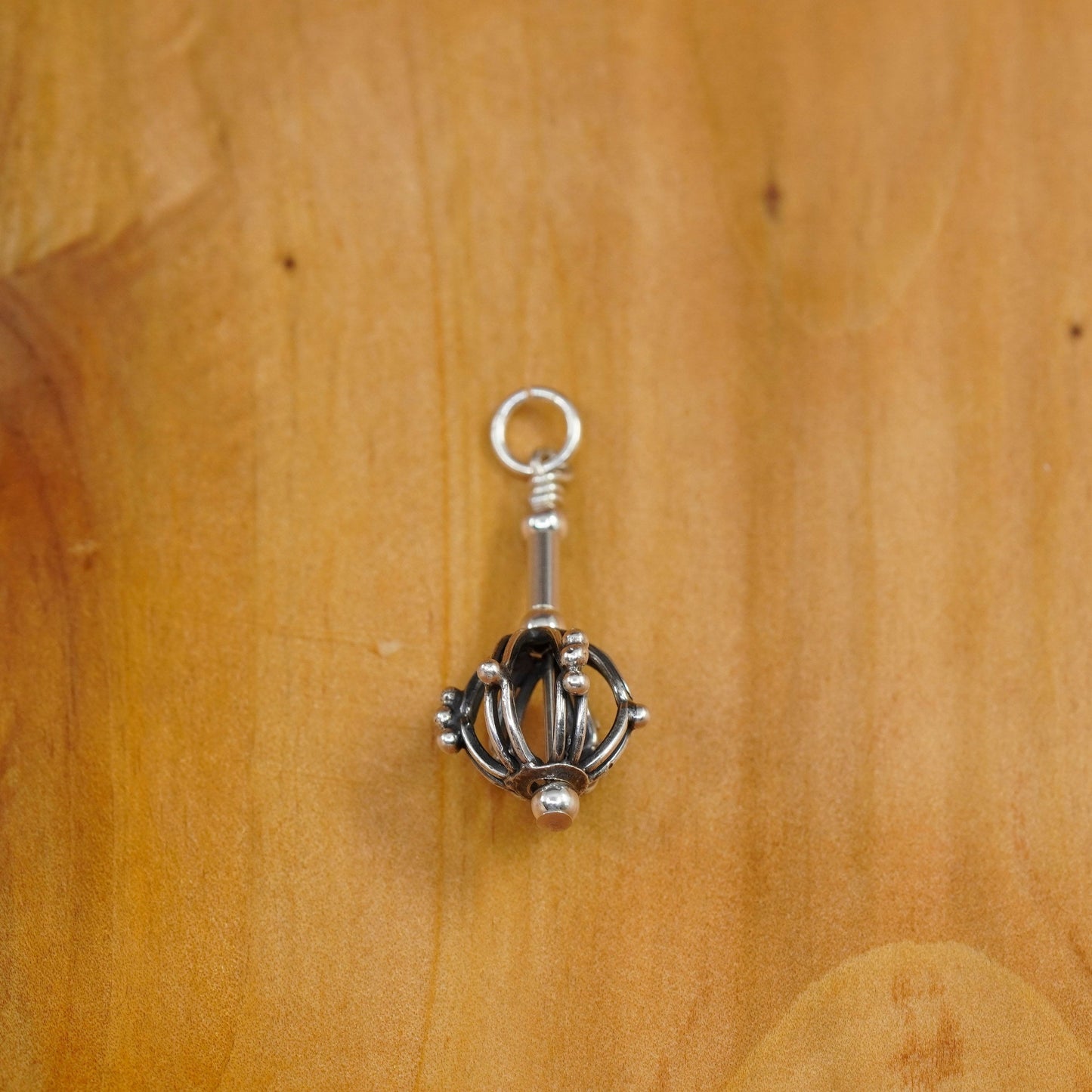 Vintage Sterling silver handmade pendant, 925 beads charm