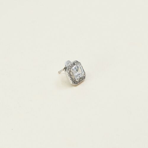Vtg Sterling Silver Earrings, 925 Silver W/ Crystal Studs, Stamped IBB cz