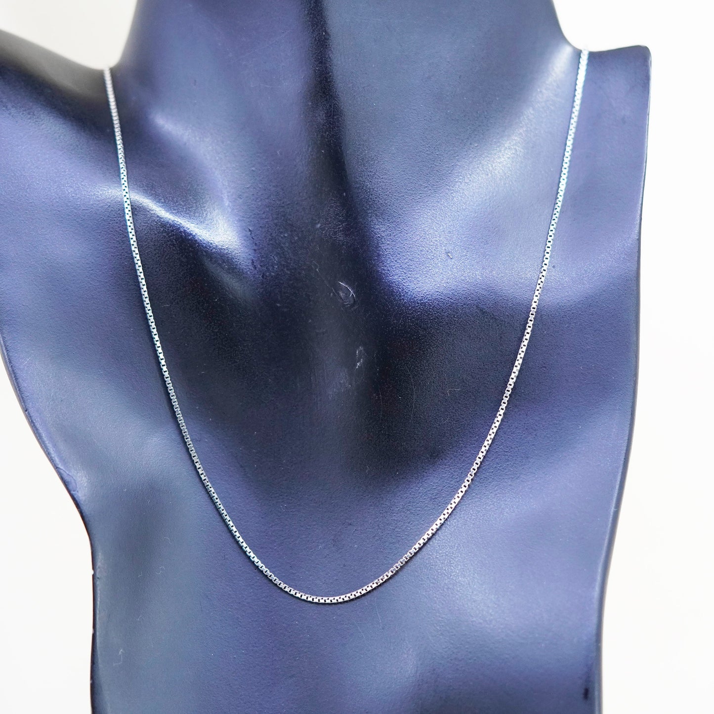 21”, 1mm, Vintage Italian sterling 925 silver box chain, necklace