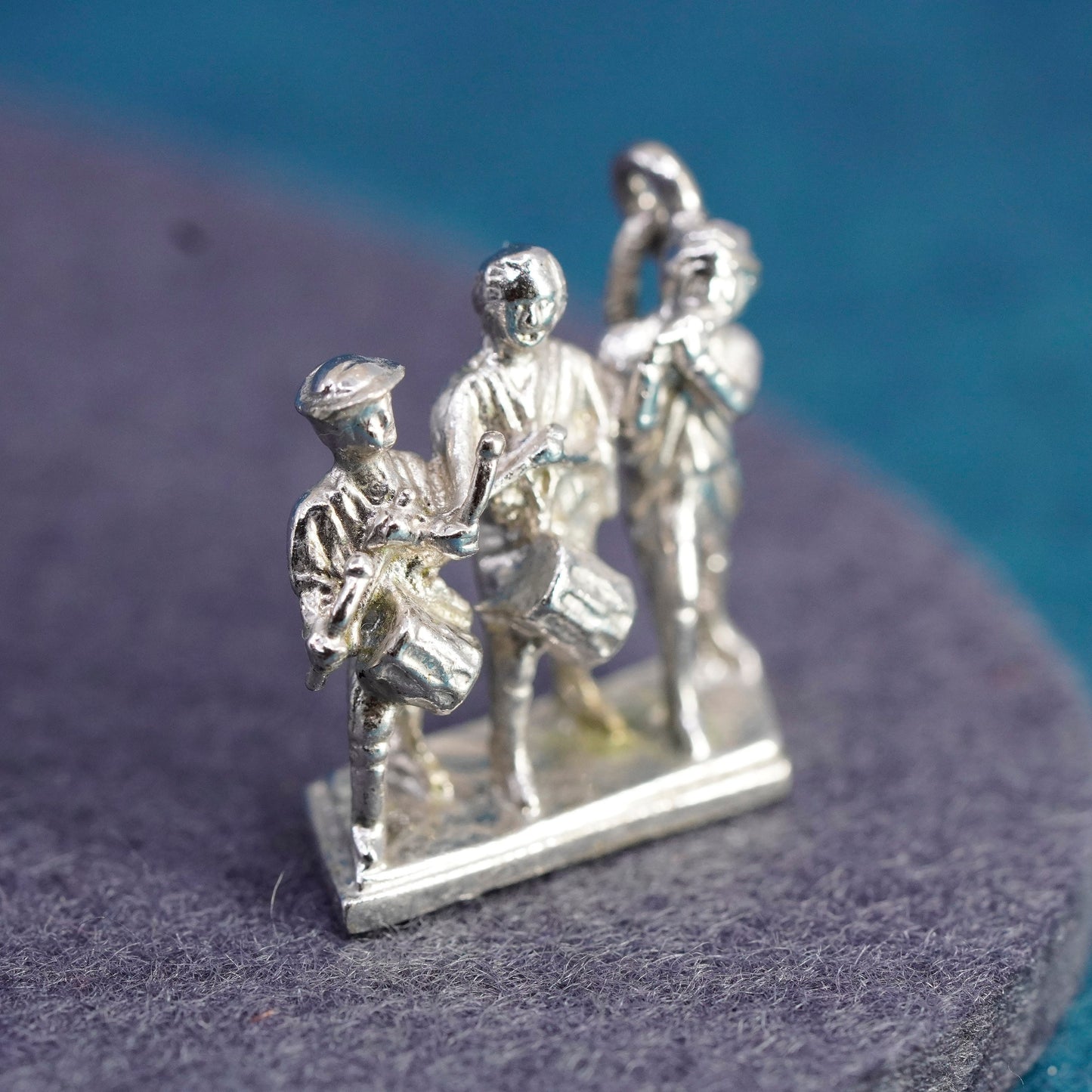 Vintage Sterling silver handmade pendant, 925 Spirit of ‘76 charm