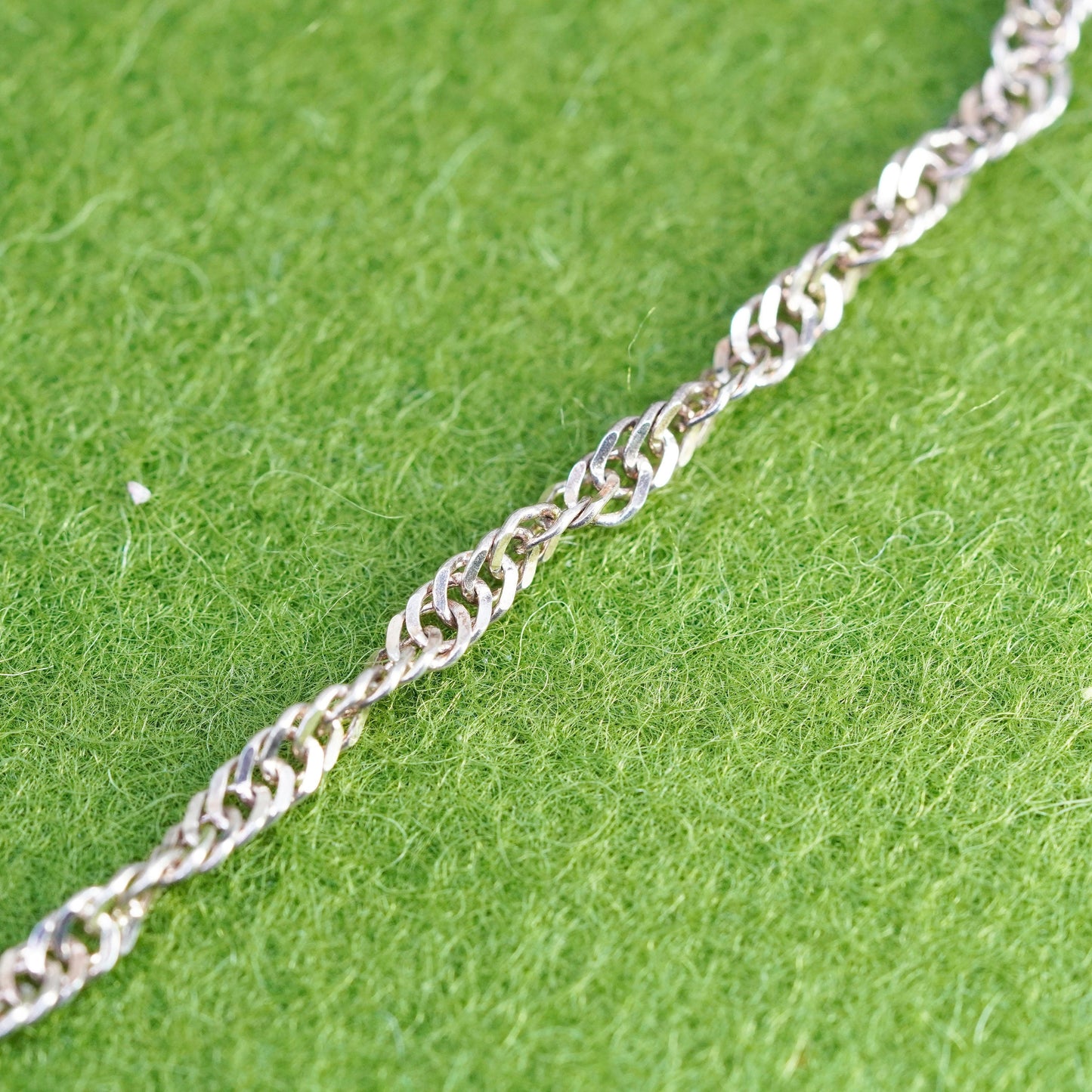 7.75”, 2mm, Vintage Milor sterling silver bracelet, 925 twisted curb chain