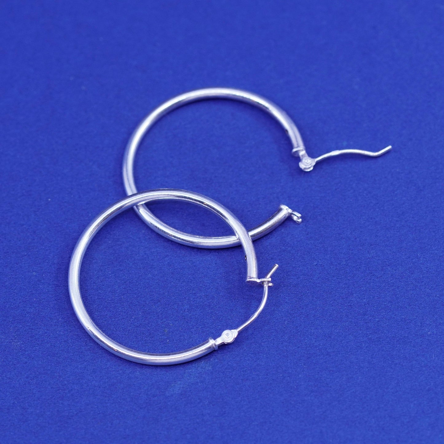 1”, vintage Sterling silver handmade earrings, 925 hoops