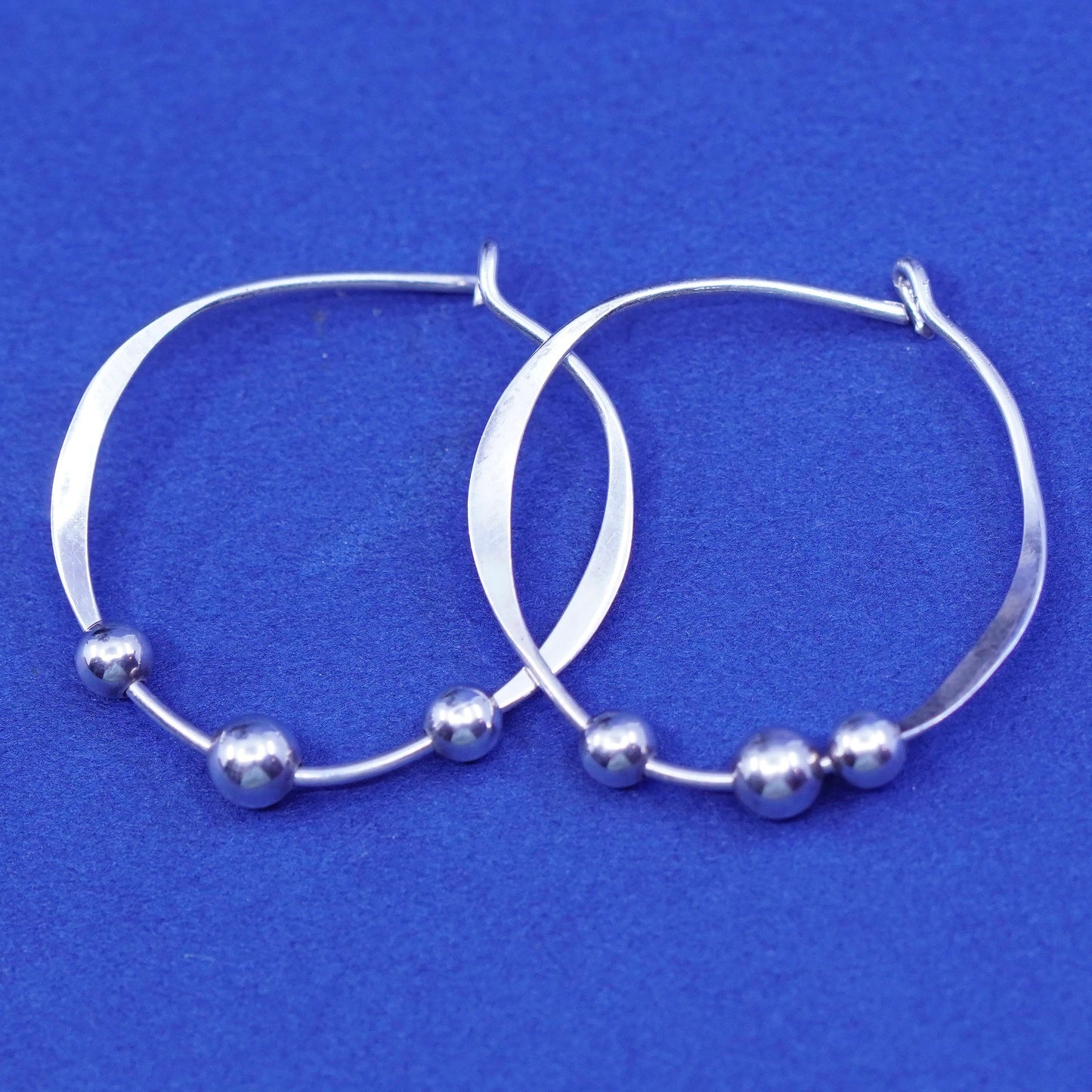 0.75”, Sterling silver handmade earrings, solid 925 silver hoops, huggie beads