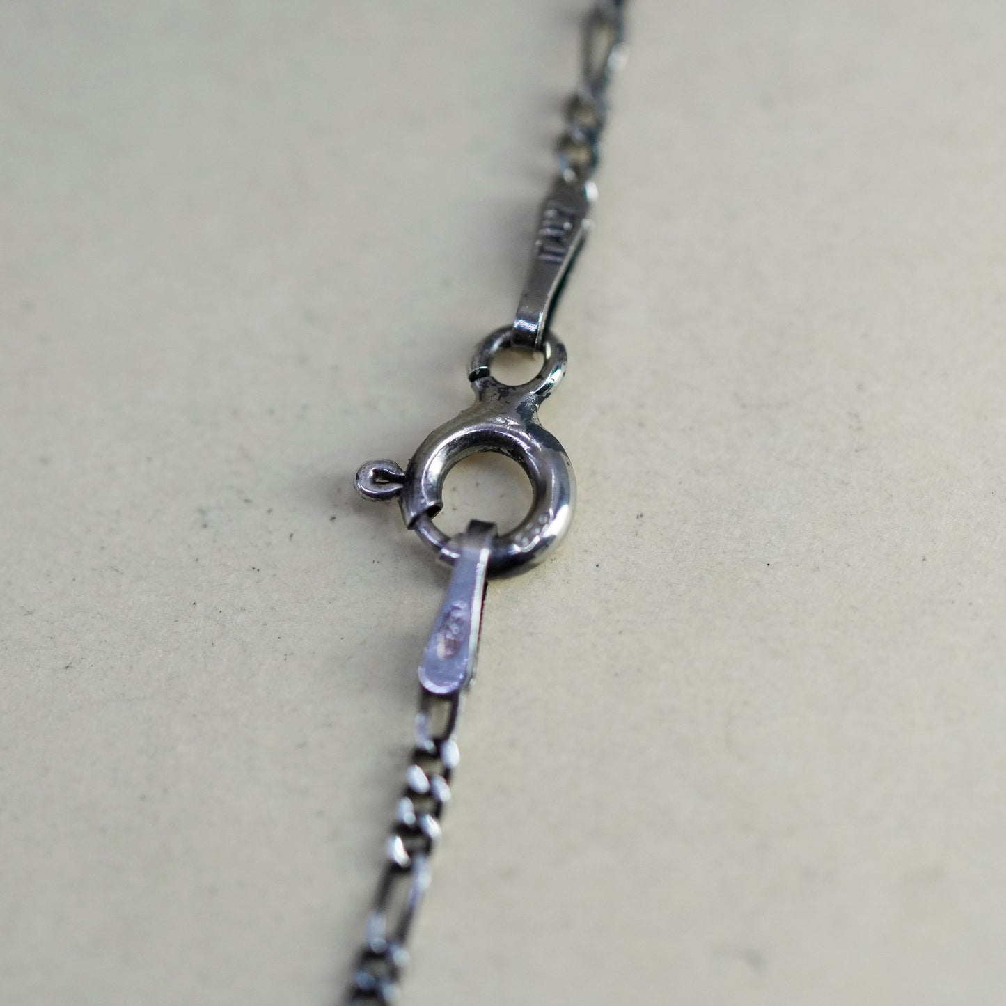 18”, 1.6mm, Vintage sterling silver figaro chain, 925 men’s necklace