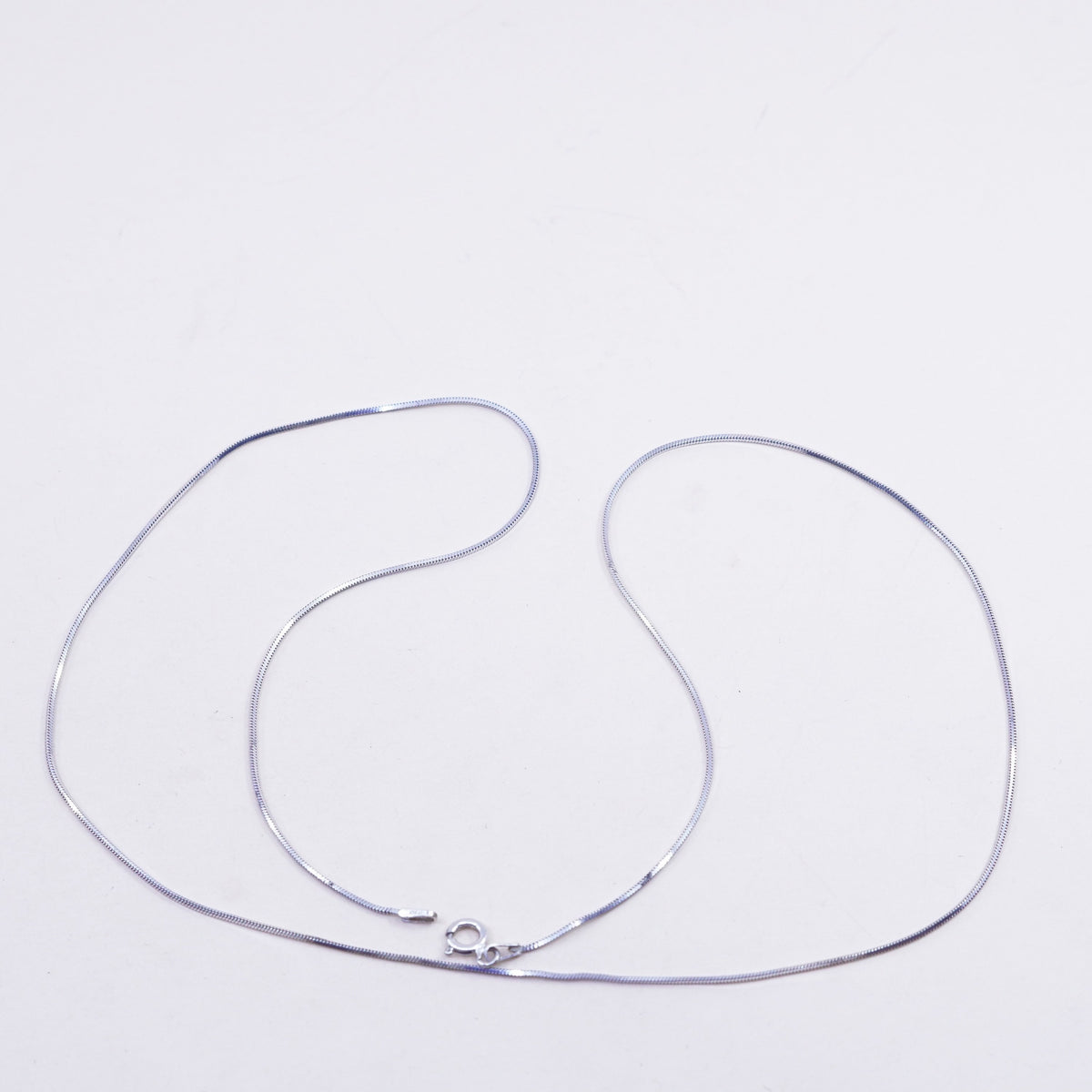 24” 1.6mm, Vintage sterling silver square snake chain, Italy 925 necklace