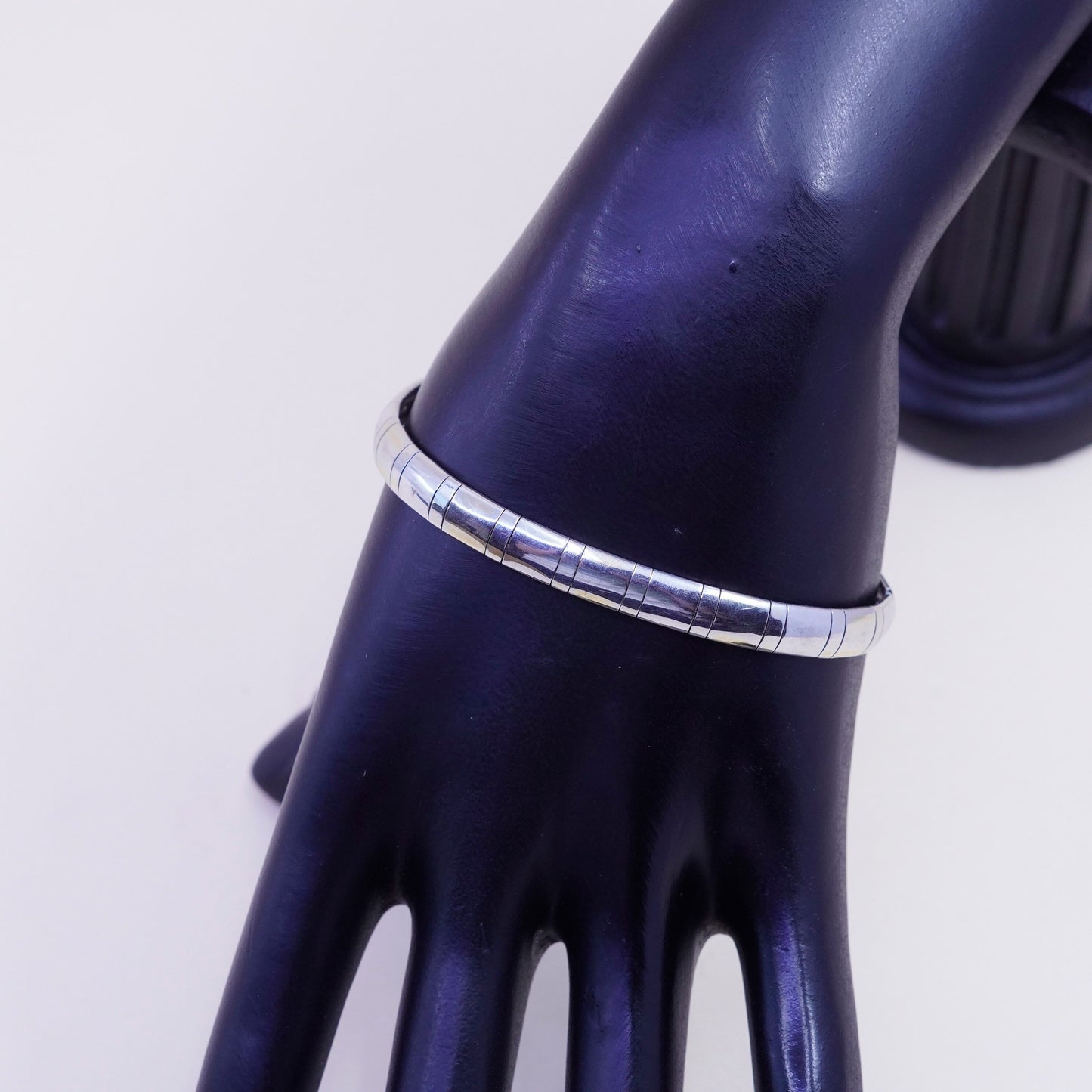 7.25”, 5mm, Vintage Sterling silver omega bracelet, Italy 925 chain