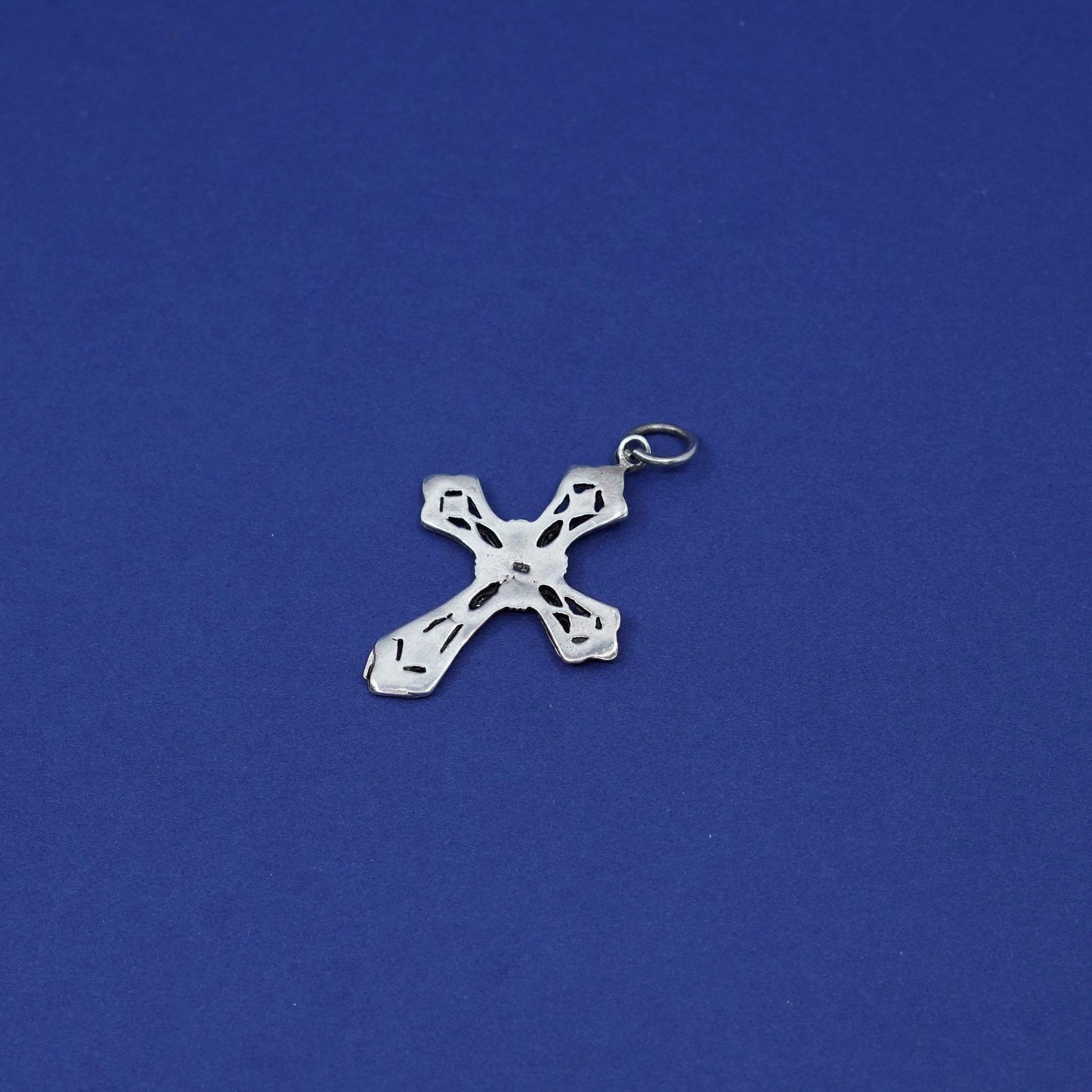 Vintage Sterling silver handmade pendant, 925 bali cross charm