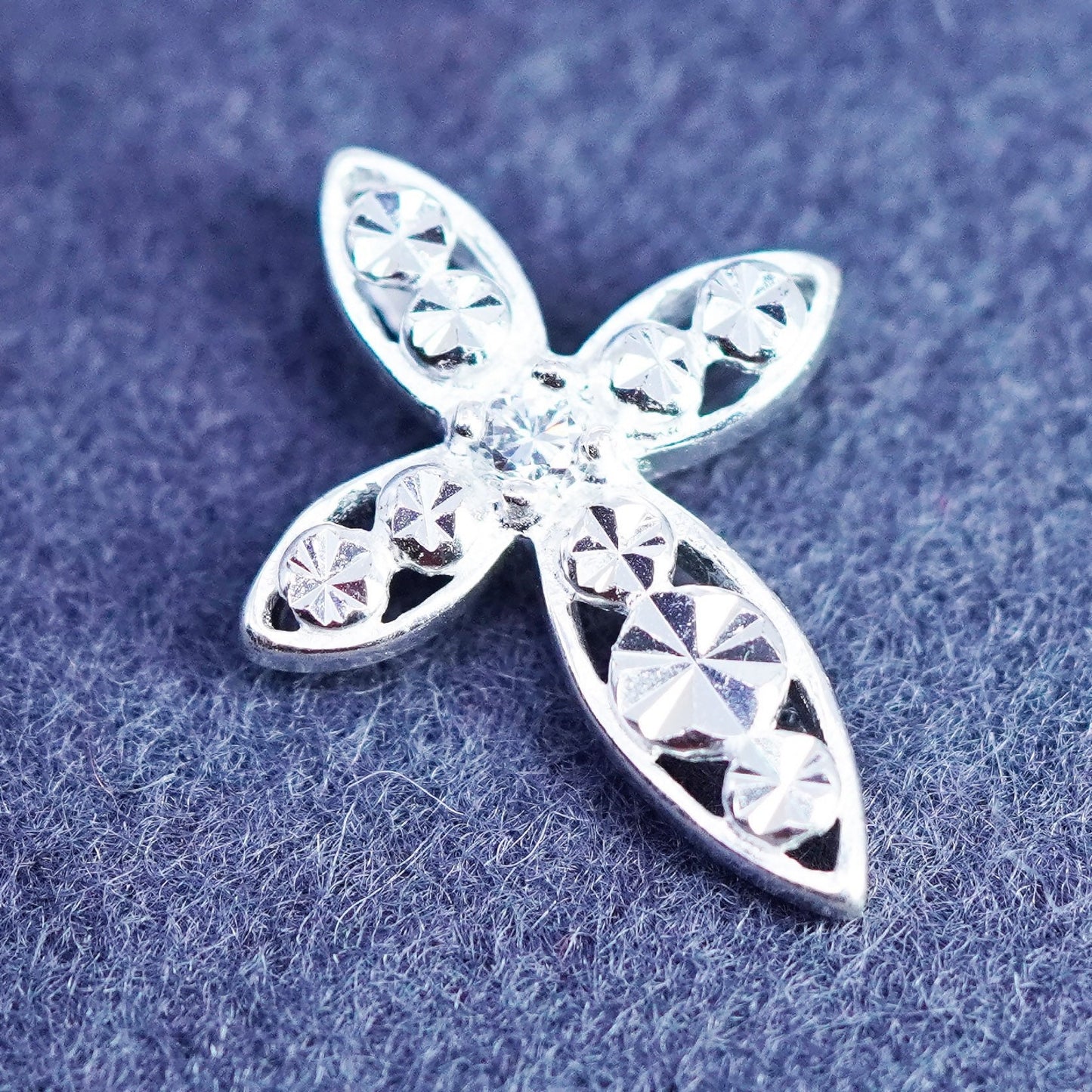 Vintage sterling 925 silver handmade filigree cross pendant
